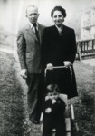 Simon and Fanny Marcus with their son Norbert (later Ofer) after the war.