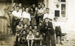 Portrait of  Noar Zioni youth group members, with children in front.