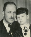 Portrait of Yaakov Platzner and his son, Itzhak, probably for use on a passport.