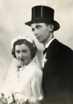 Wedding photograph of a French Jewish couple.

Pictured are Laja (nee Lejzerowicz) and George Tannenbaum.