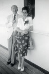 A Jewish couple poses for a photograph on a ship travelling near India.