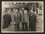 Chil Turek (center) poses with two other men in the Feldafing displaced persons camp.