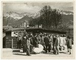 Holocaust survivors gather in a displaced persons camp in Admont, Austria

The Admont DP camp, located in the British zone of Austria, was one of the largest, housing about 2000 Jews.