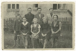 Group portrait of children in the clandestine school of the Zarki ghetto..