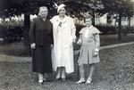 Hana Lustig poses outside with her mother Maria and grandmother Karla.