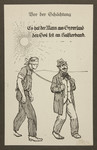 Antisemitic propaganda depicting a stereotypical Jewish cattle trader pulling a blindfolded man with a rope around his neck.