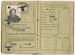 Annemarie's Israelski 's German passport. showing her Sara.
