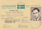 Wallenberg schutzpass issued to Andras Galambos.