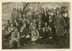 Group portrait of school girls are Esslingen.

Ruth Gold pictured second row, second from the left is the only Jewish student.