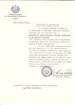 Unauthorized Salvadoran citizenship certificate made out to Rabbi Nochumas Boruchas Ginsburgas and his family by George Mandel-Mantello, First Secretary of the Salvadoran Consulate in Geneva and sent to them in Janowa.