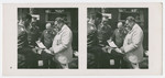 A stereograph of Hermann Goering, Ernst Udet, and other Nazi military officials.