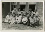 Group portrait of teachers at the Schlachtensee Hebrew school on a vacation outing.