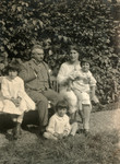 A Jewish family in Denmark rests in a park.

Pictured are Ferdinand Gruen, the oldest brother of Gertrud Oestermann, Gertrud and her three daughters: Else, Margot and Lilian.