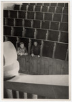 American military chaplains Mitchell and Burt pose inside the chapel of Landsberg prison.