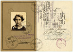 Kinderausweis (child's ID card) issued to Ellen Sara Seligman.