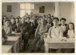 Students at the ORT dental technician school sit at their desks in the Bergen-Belsen displaced persons camp.
