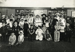 Children in the Jewish elementary school in Amsterdam pose in their Purim costumes.