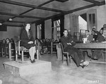 Maria Gersheim, a witness for the prosecution, testifies at the trial of former camp personnel and prisoners from Buchenwald.
