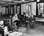 Dr. Fritz Hintermeyer, the former chief physician at Dachau, describes how 400 prisoners died daily during an epidemic, during his testimony at the trial of former camp personnel and prisoners from Dachau.