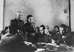 Former SS-Obersturmfuehrer (1st Lieutenant) Anton Thernes testifies to the Polish-Soviet joint commission investigating crimes in Majdanek.