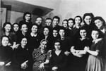 Group portrait of the staff of the coffee house in the Vilna ghetto.