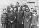 Group portrait of members of the Vilna ghetto Jewish police.