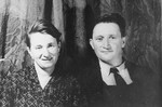 Portrait of a French rescuer couple, Batiste and Jeanne Lassalas, who hid two Jewish sisters, Jacqueline and Josette Glicenstein, on their farm in Saint Bonnet d'Orcival for two years during the German occupation of France.