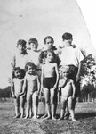 Blanche Krakowski poses with a group of other children on the farm where she was hiding.