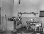 A kitchen where meals were prepared for unmarried men at the Jewish displaced persons camp in Wetzlar.