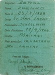 Membership card issued to Zdenko Bergl (and signed by him) for the Jewish youth center at the Cinecitta displaced persons camp.