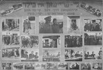 Montage of photographs depicting life in the Neu Freimann DP camp sponsored by the Neu Freimann cultural bureau and arranged by Jitzhak Sutin.