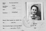 DP identity card issued to Cilia Rudashevsky in the Wetzlar displaced persons camp.