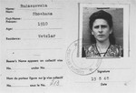 DP identity card issued to Rosa Rudashevsky in the Wetzlar displaced persons camp.
