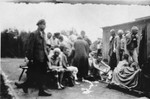 Survivors in Buchenwald receiving minor medical treatment.