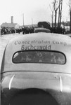 A vehicle from the International Red Cross delegation visits Buchenwald after liberation.