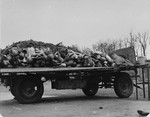 A wagon in Buchenwald loaded with corpses to be buried.