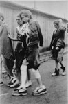Women survivors in Buchenwald after liberation.