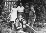 Group portrait of Jewish children in the Landsberg displaced persons' camp.