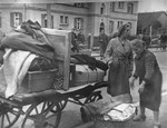 German women are forced to evacuate their homes to make room for Jewish displaced persons.