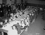 A Hanukkah party for the Jewish children at the Finkelschlag DP camp in Fuerth, Germany.