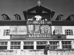 View of the Hotel Karwendel at the Mittenwald displaced persons camp.