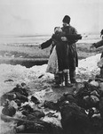 S. Afansyeva from Kerch mourns the death of her 18-year-old son, who was shot by Germans when they were forced to evacuate the city in February 1942.