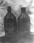 Bottles of morphine solution found by war crimes investigators at the Hadamar Instutute.