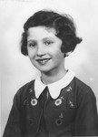 Portrait of eight-year-old Inge Engelhard, one year before her emigration to England on a Kindertransport.