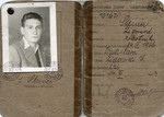 Identification card issue to David Steiner by the Jewish Council in Bratislava; it says he is a "worker."