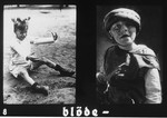 Propaganda slide featuring two photos of mentally ill patients.