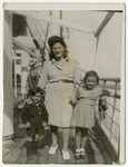 Ita Keller (right), with her aunt, Fanny Ginsburg, and Fanny's son, Adam, on board the S.S.