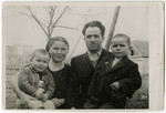 Group portrait of the Galicki family prior to their leaving the Soviet Union for Poland.