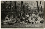 Group portrait of children and teachers from the Schlachtensee displaced persons camp.