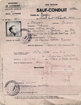 Safe conduct pass issued by the French police to Jacques Balsam after the war.